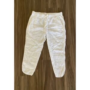 Caslon 100% Linen Pants Womens Large White Drawstring Summer Beach